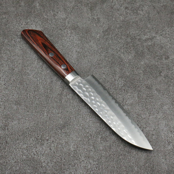 Seisuke VG1 Hammered Small Santoku 135mm Mahogany Handle - Seisuke Knife