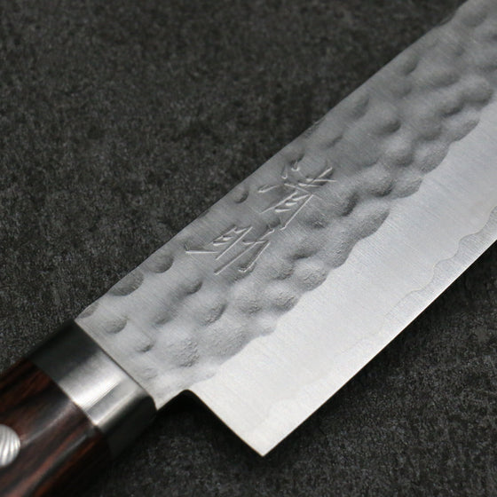 Seisuke VG1 Hammered Small Santoku 135mm Mahogany Handle - Seisuke Knife