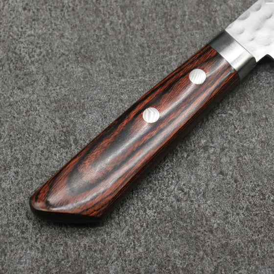 Seisuke VG1 Hammered Small Santoku 135mm Mahogany Handle - Seisuke Knife