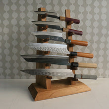  Chestnut Wood Knife Tower Rack for 6 Knives - Seisuke Knife