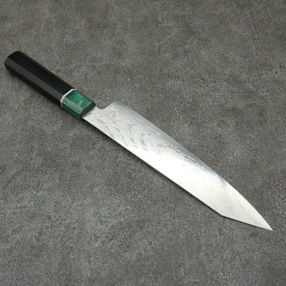 Seisuke AUS10 Mirror Crossed Kiritsuke Gyuto  210mm Rosewood (ferrule: Green Pakka wood) Handle - Seisuke Knife