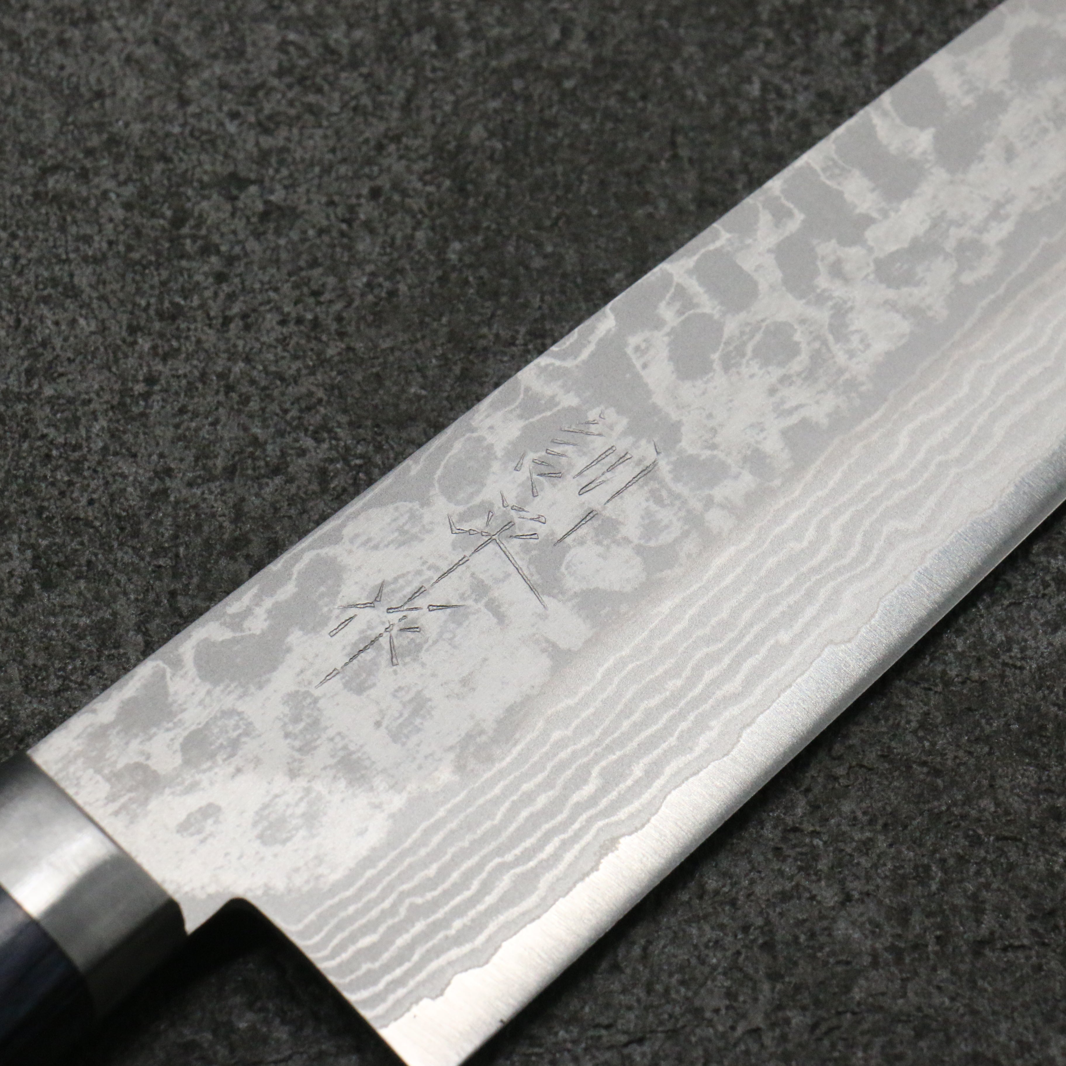 Kunihira Sairyu VG10 Damascus Gyuto  180mm Navy blue Pakka wood Handle - Seisuke Knife