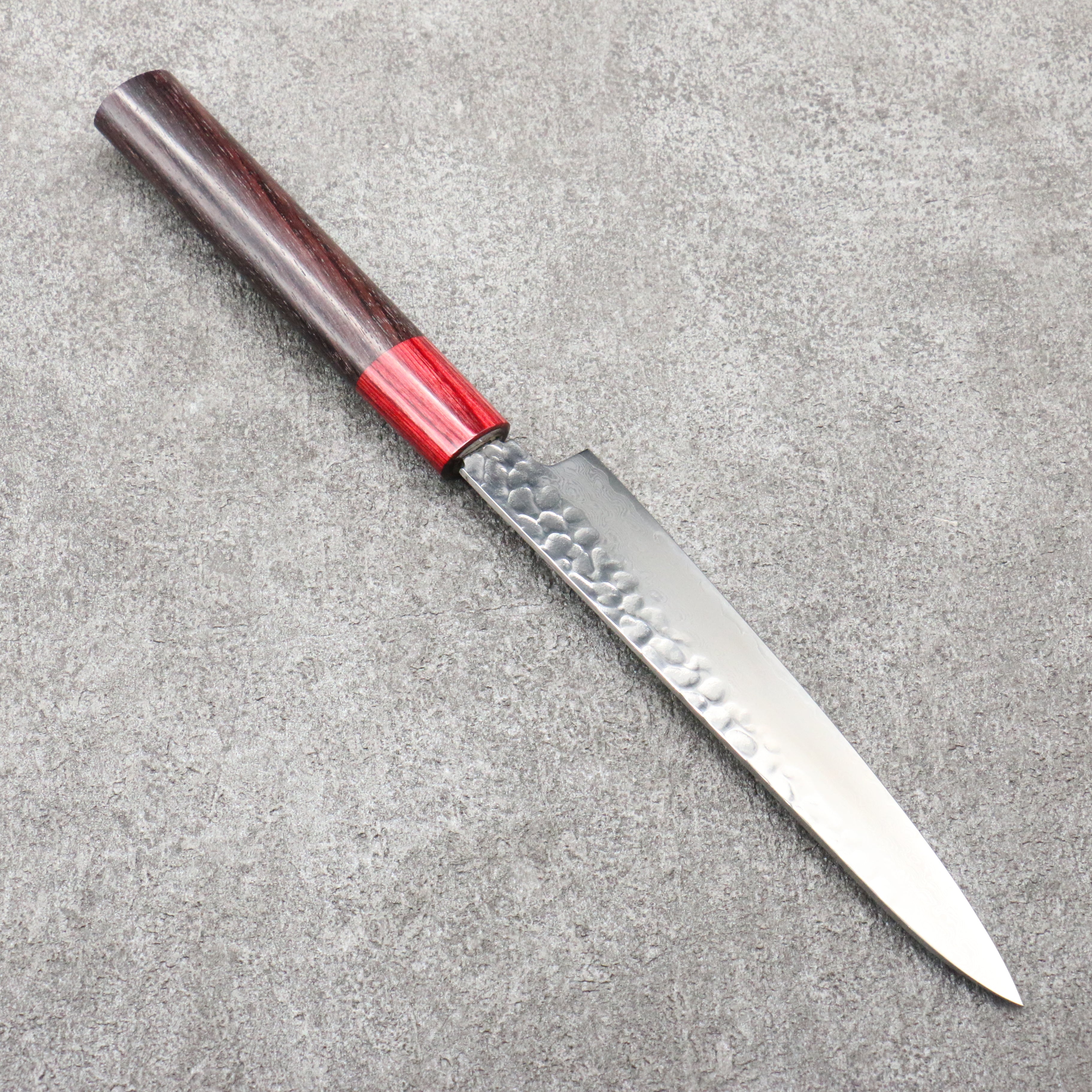 Sakai Takayuki VG10 Damascus Petty-Utility 150mm Shitan & Red Pakkawood Handle - Seisuke Knife