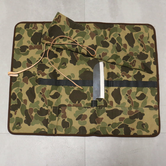 West Japan Tools Knife roll with 6 pockets Cloth Camouflage  640mm x 510mm - Seisuke Knife