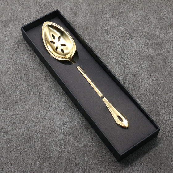 Gestura Gold Metal Strainer Spoon 235mm - Seisuke Knife