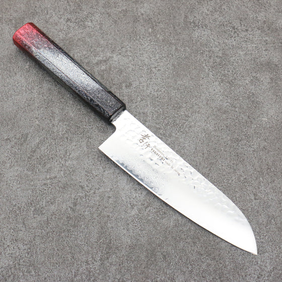 Sakai Takayuki Rinnou VG10 33 Layer Damascus Santoku170mm Red Lacquered Handle - Seisuke Knife