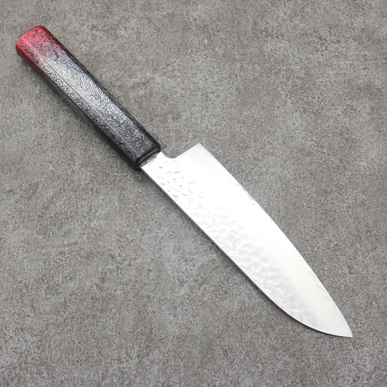 Sakai Takayuki Rinnou VG10 33 Layer Damascus Santoku170mm Red Lacquered Handle - Seisuke Knife