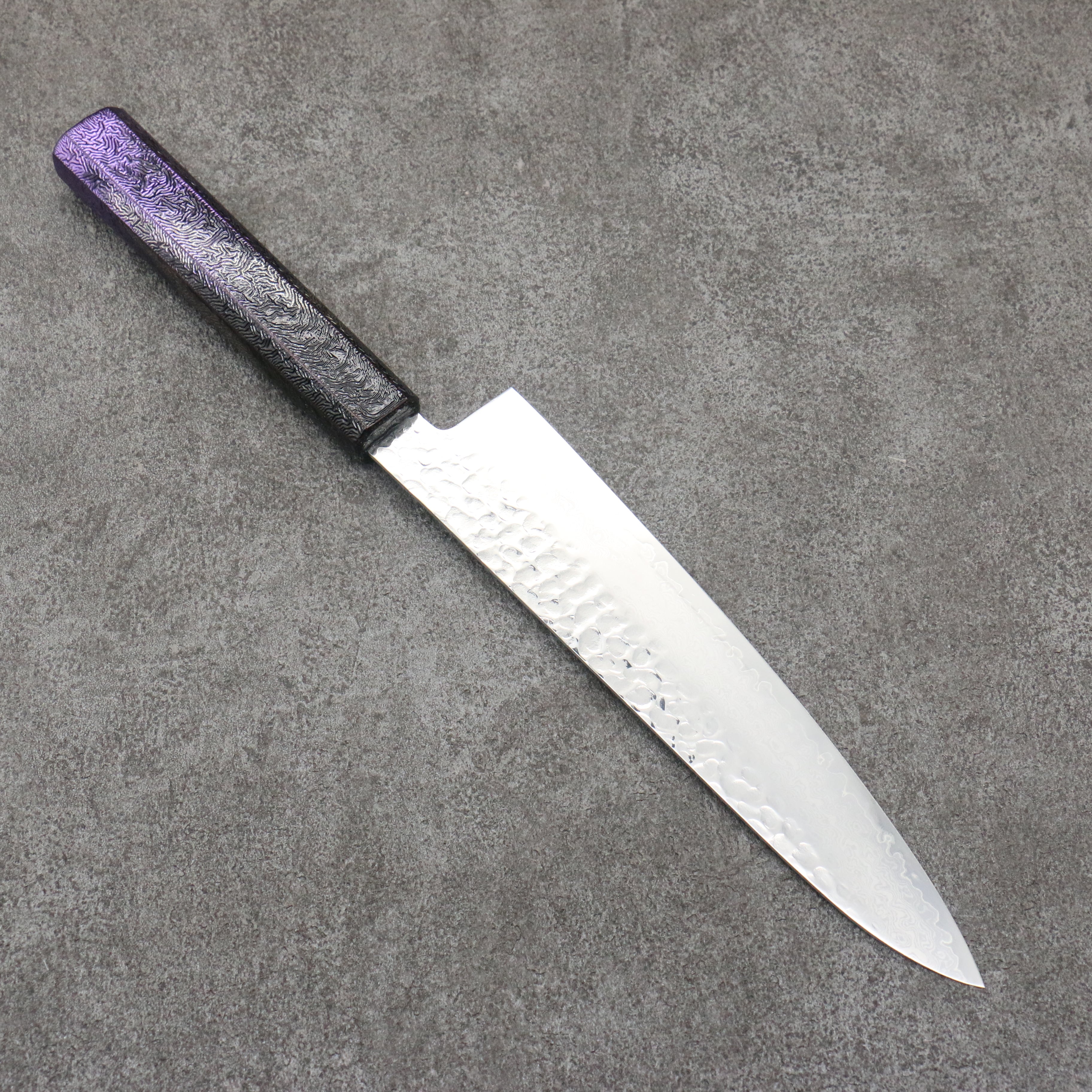 Sakai Takayuki Rinnou VG10 33 Layer Damascus Gyuto210mm Purple LacqueredHandle - Seisuke Knife