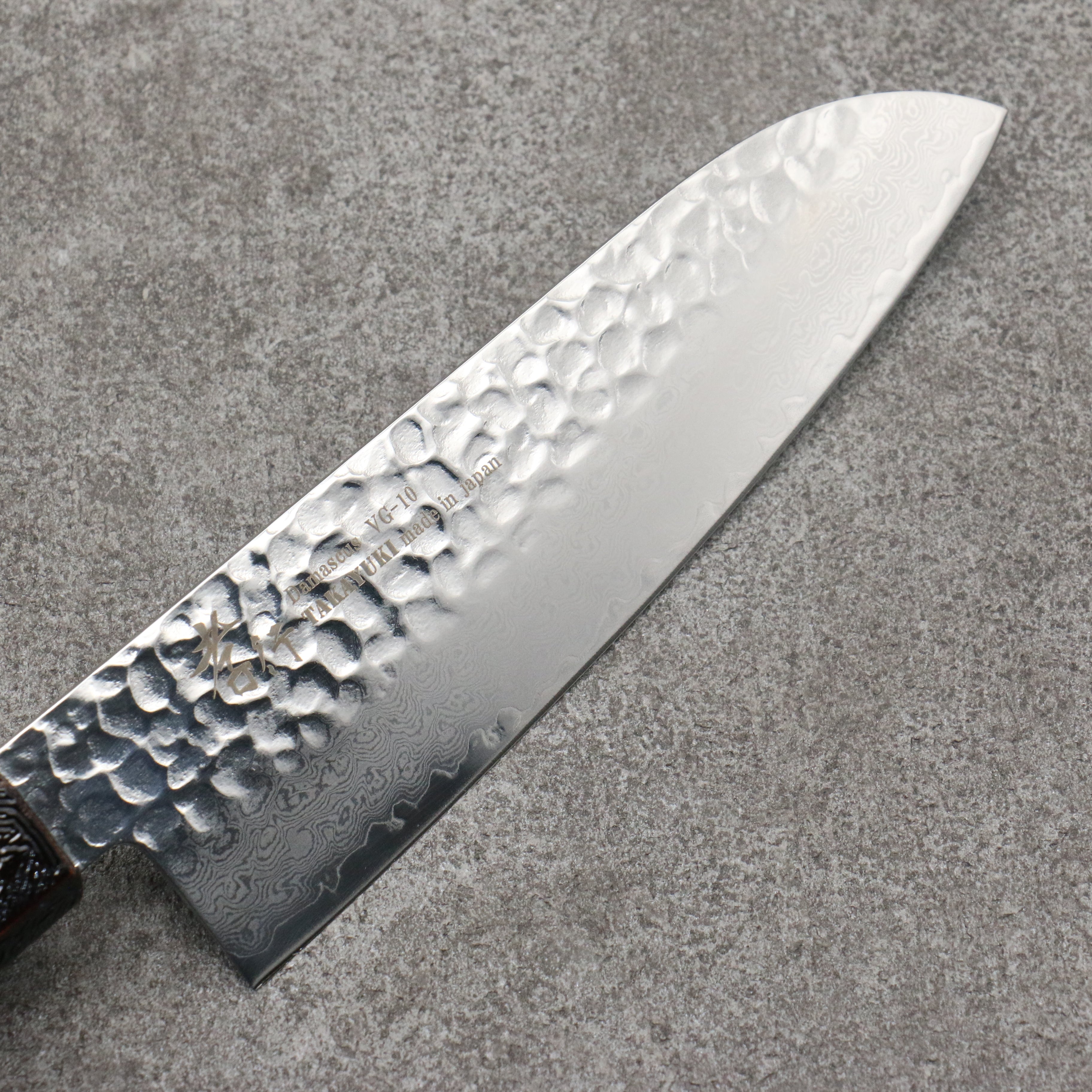 Sakai Takayuki Rinnou VG10 33 Layer Damascus Santoku170mm Blue Lacquered Handle - Seisuke Knife