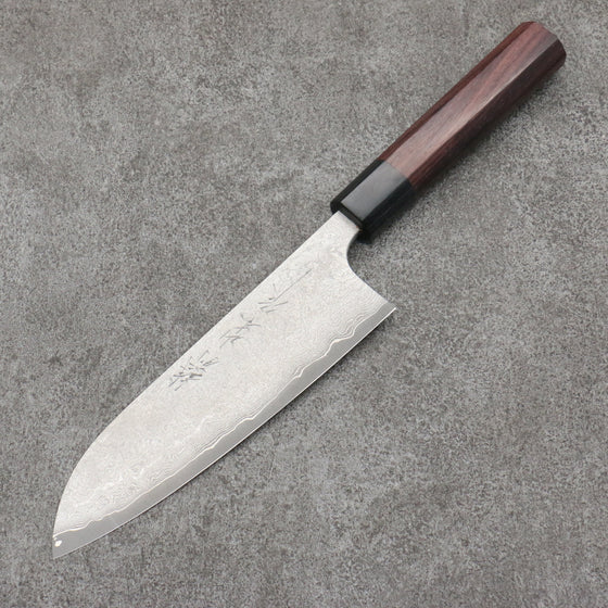 Nao Yamamoto VG10 Black Damascus Santoku165mm Shitan Handle - Seisuke Knife