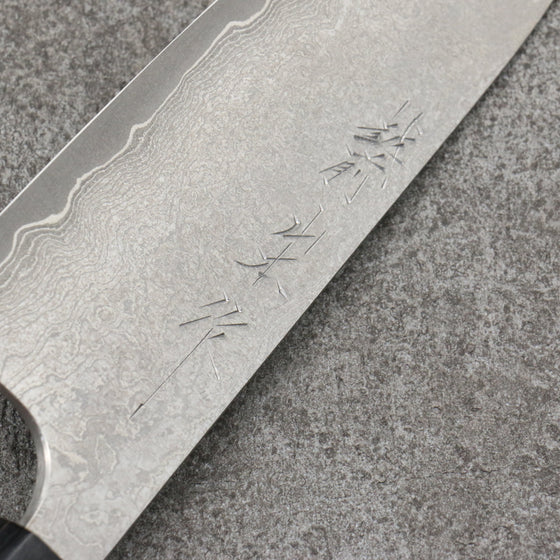 Nao Yamamoto VG10 Black Damascus Santoku165mm Shitan Handle - Seisuke Knife