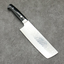  Takeshi Saji SRS13 Hammered Nakiri180mm Black Micarta Handle - Seisuke Knife