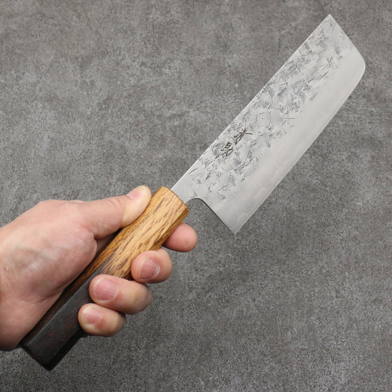 Seisuke SLD Washiji Nakiri 165mm Burnt Oak Handle - Seisuke Knife