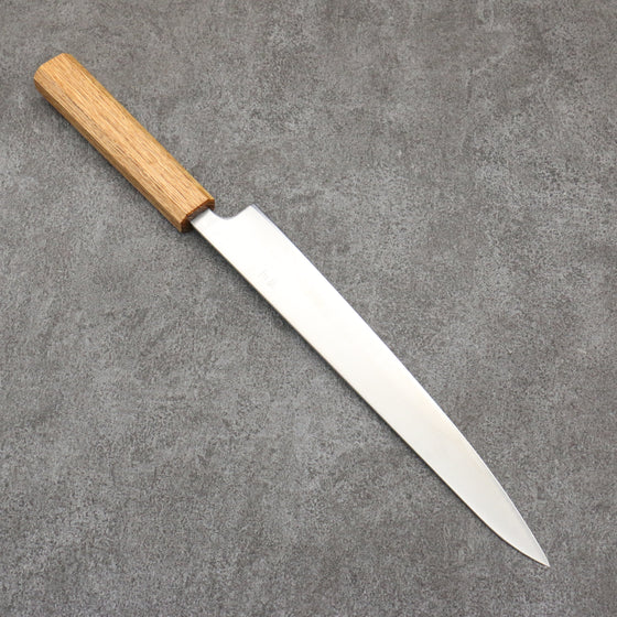 Seisuke Silver Steel No.3 Migaki Polish Finish Sujihiki240mm White Oak Handle - Seisuke Knife