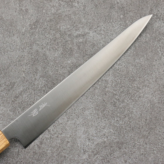 Seisuke Silver Steel No.3 Migaki Polish Finish Sujihiki240mm White Oak Handle - Seisuke Knife