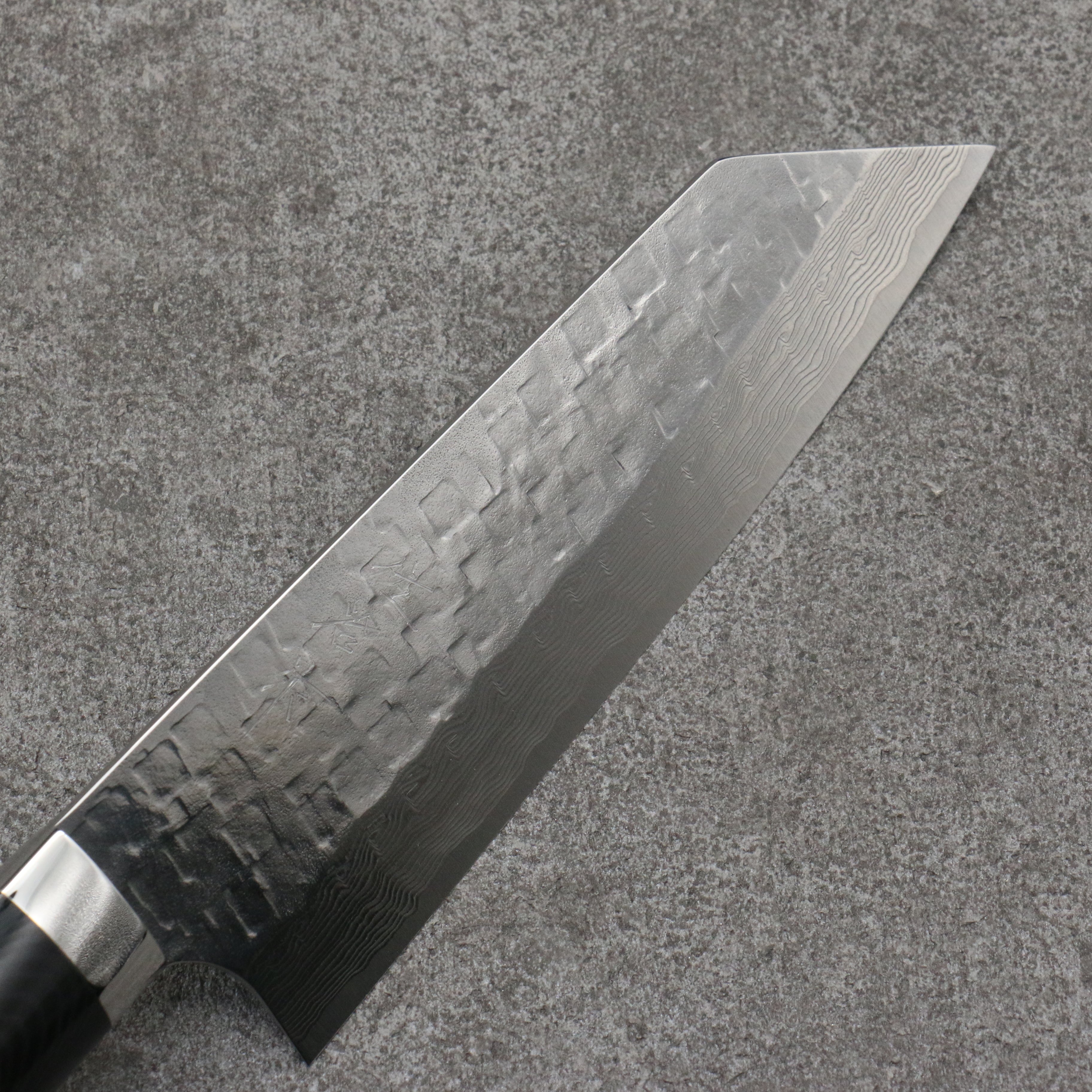 Takeshi Saji VG10 Hammered Damascus Cross Bunka180mm Micarta (Cloud) Handle - Seisuke Knife