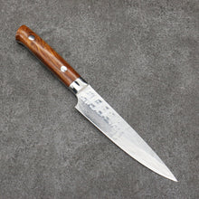  Takeshi Saji VG10 Hammered Damascus Cross Petty-Utility135mm Ironwood Handle - Seisuke Knife