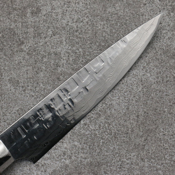 Takeshi Saji VG10 Hammered Damascus Cross Petty-Utility135mm Ironwood Handle - Seisuke Knife