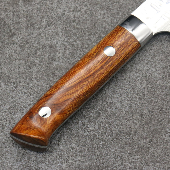 Takeshi Saji VG10 Hammered Damascus Cross Petty-Utility135mm Ironwood Handle - Seisuke Knife