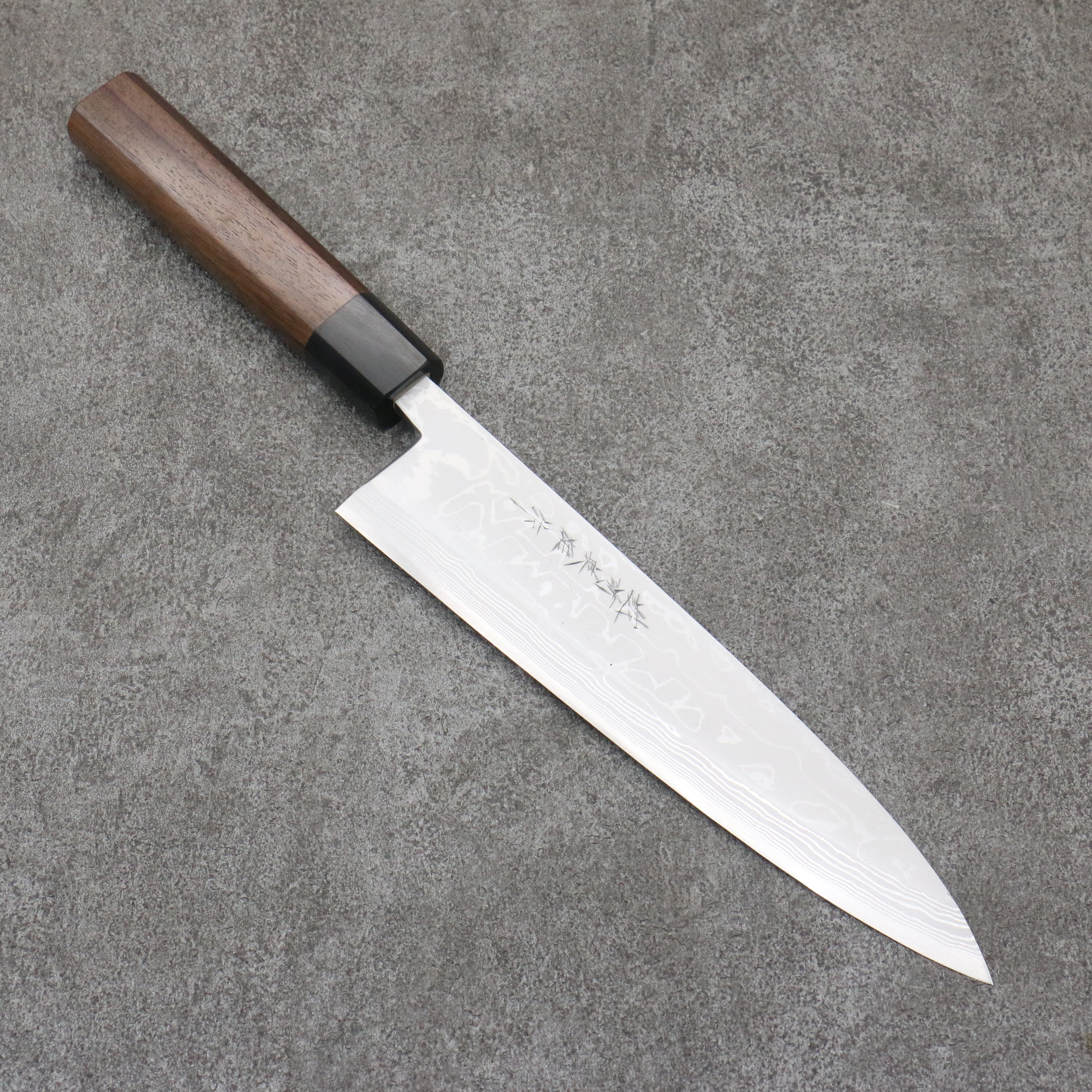 Hideo Kitaoka Blue Steel No.2 Damascus Mioroshi Deba210mm Shitan Handle - Seisuke Knife