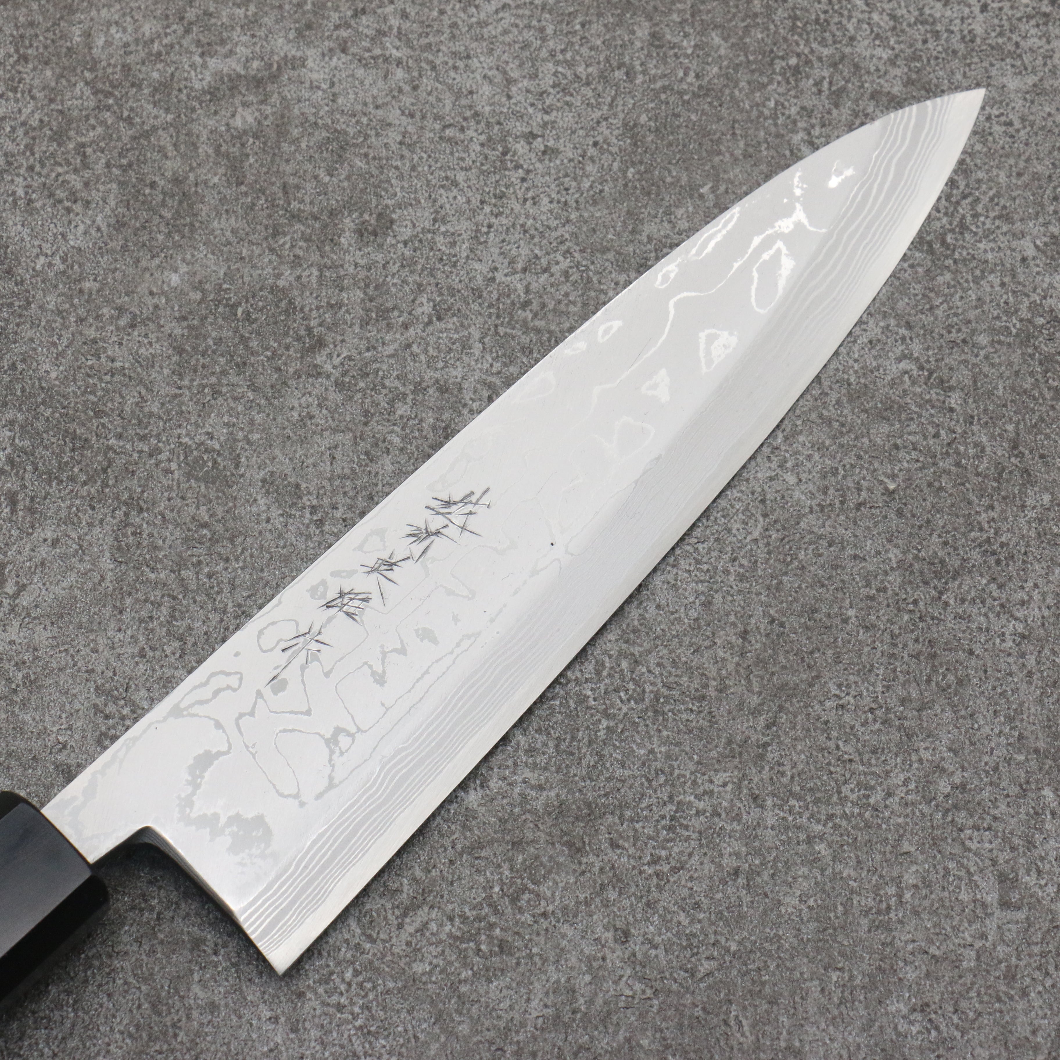 Hideo Kitaoka Blue Steel No.2 Damascus Mioroshi Deba210mm Shitan Handle - Seisuke Knife