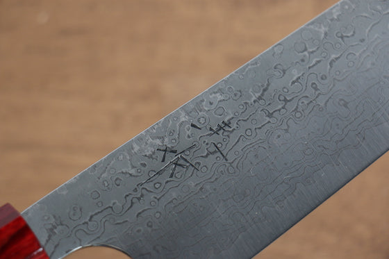 Kei Kobayashi SG2 Damascus Bunka  170mm Red Lacquered Handle - Seisuke Knife
