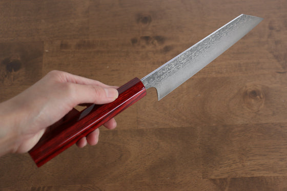 Kei Kobayashi SG2 Damascus Bunka  170mm Red Lacquered Handle - Seisuke Knife