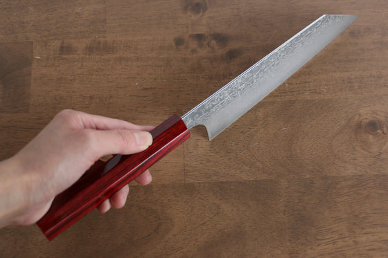 Kei Kobayashi SG2 Damascus Bunka  170mm Red Lacquered Handle - Seisuke Knife