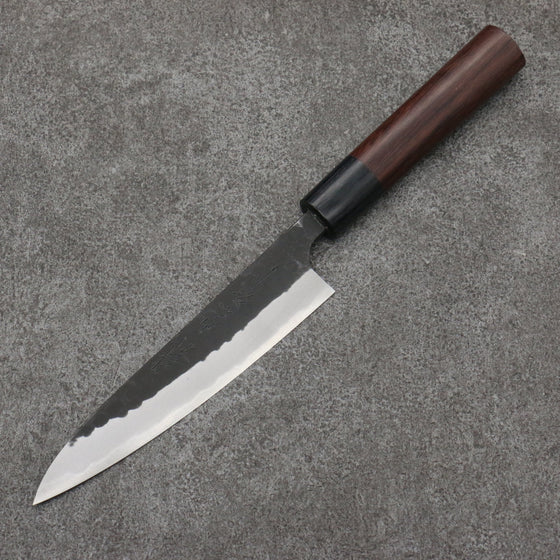 Nao Yamamoto Blue Steel Kurouchi Petty-Utility135mm Shitan (ferrule: Black Pakka wood) Handle - Seisuke Knife