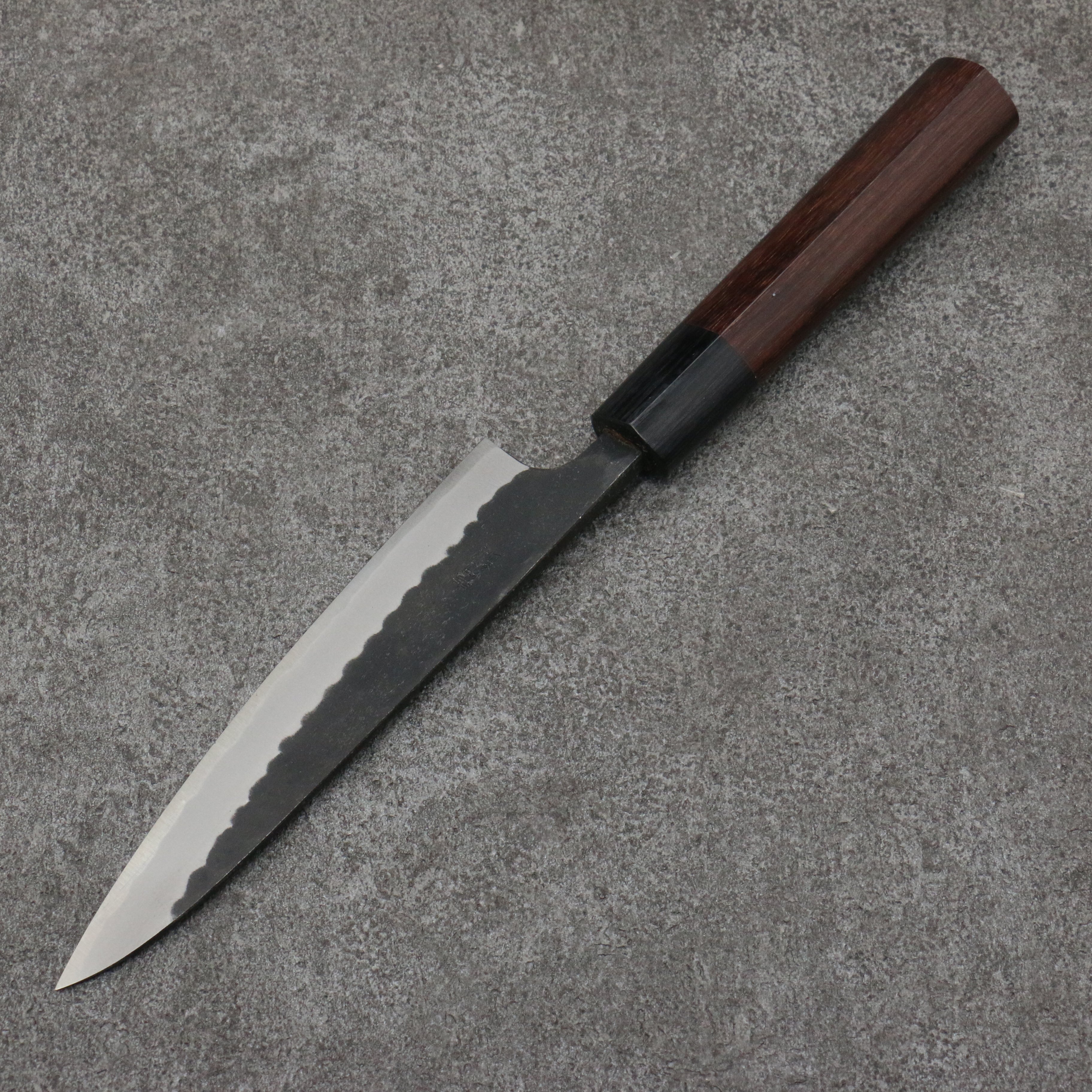 Nao Yamamoto Blue Steel Kurouchi Petty-Utility 135mm Shitan & Black Pakkawood Handle - Seisuke Knife