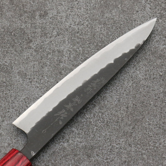 Nao Yamamoto Blue Steel Kurouchi Petty-Utility 135mm Shitan & Red Pakkawood Handle - Seisuke Knife