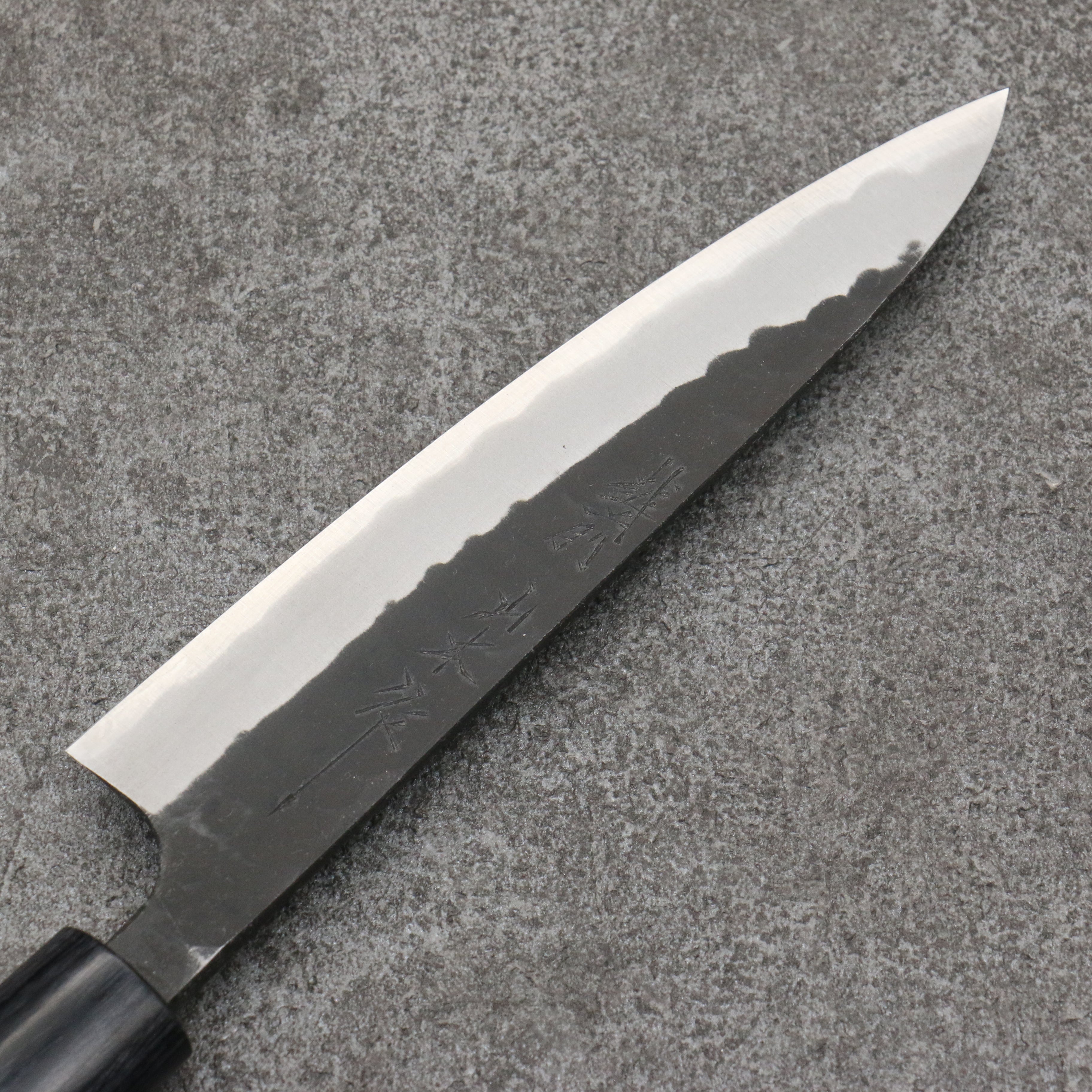 Nao Yamamoto Blue Steel Kurouchi Petty-Utility 135mm Shitan & Black Pakkawood Handle - Seisuke Knife