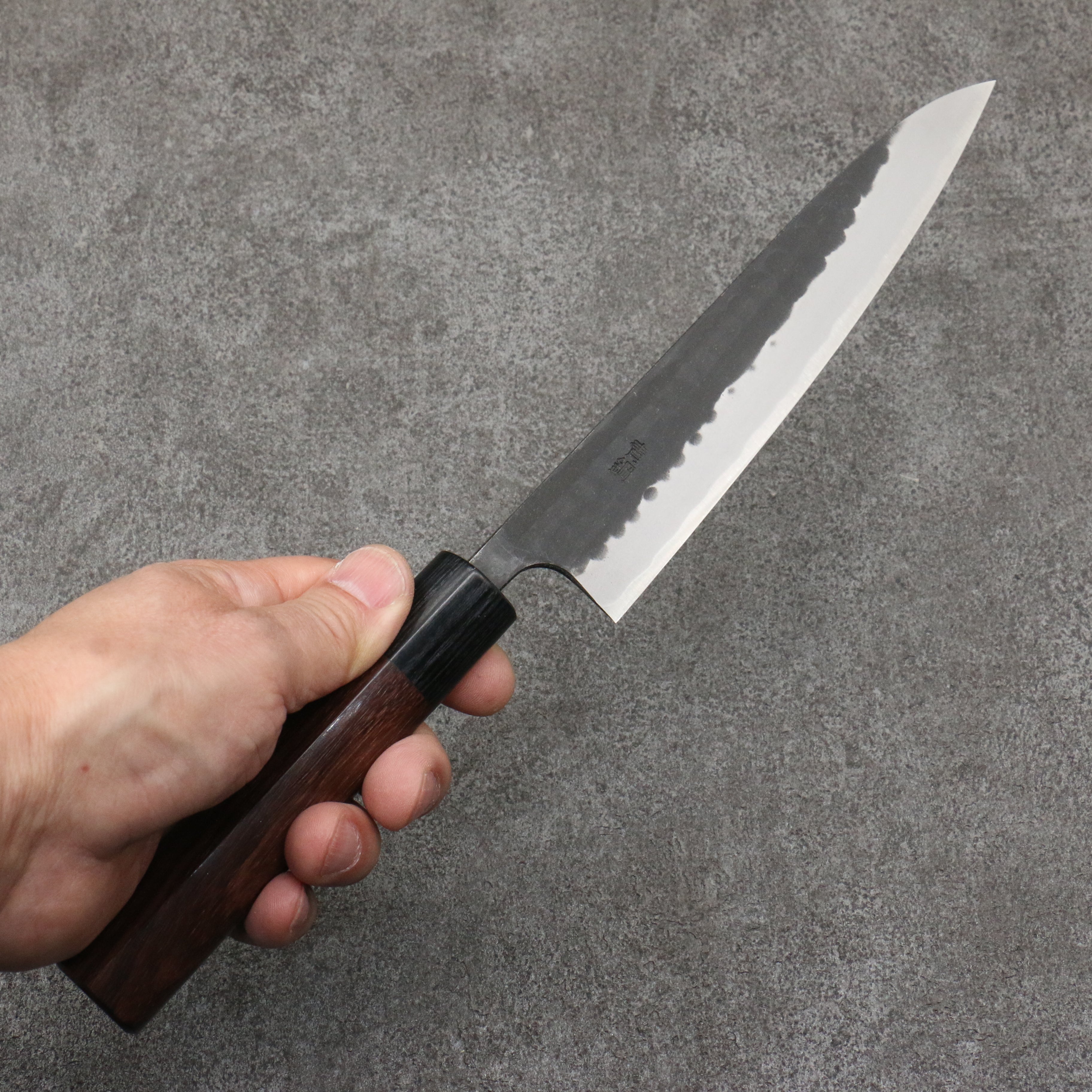 Nao Yamamoto Blue Steel Kurouchi Petty-Utility 160mm Shitan & Black Pakkawood Handle - Seisuke Knife