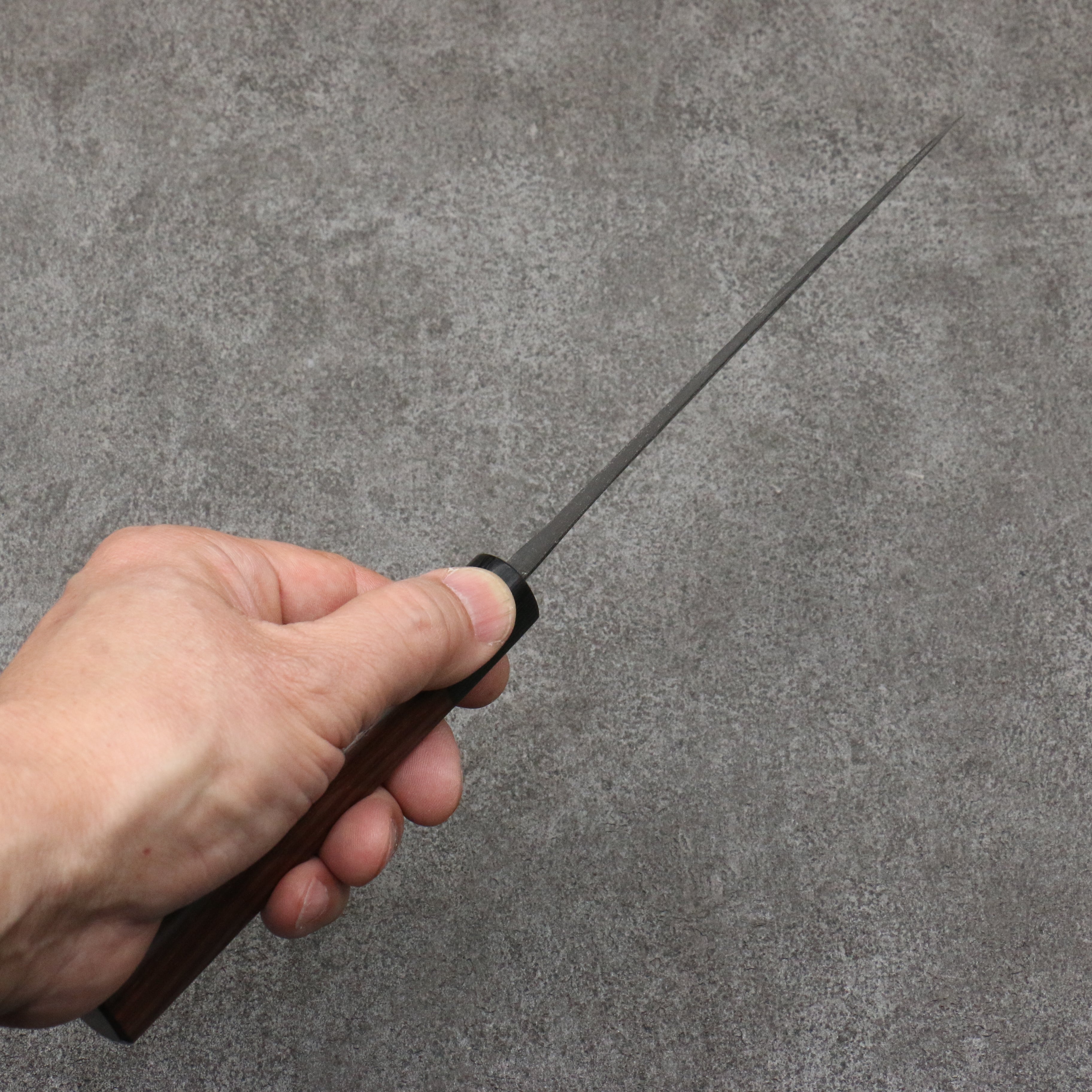 Nao Yamamoto Blue Steel Kurouchi Petty-Utility 160mm Shitan & Black Pakkawood Handle - Seisuke Knife