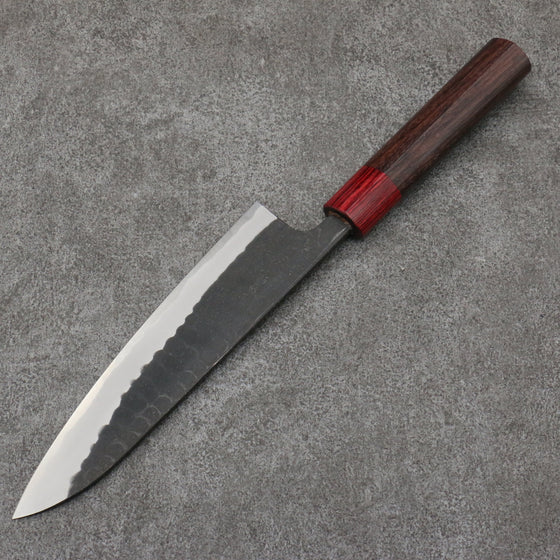 Nao Yamamoto Blue Steel Kurouchi Gyuto180mm Shitan (ferrule: Red Pakka wood) Handle - Seisuke Knife