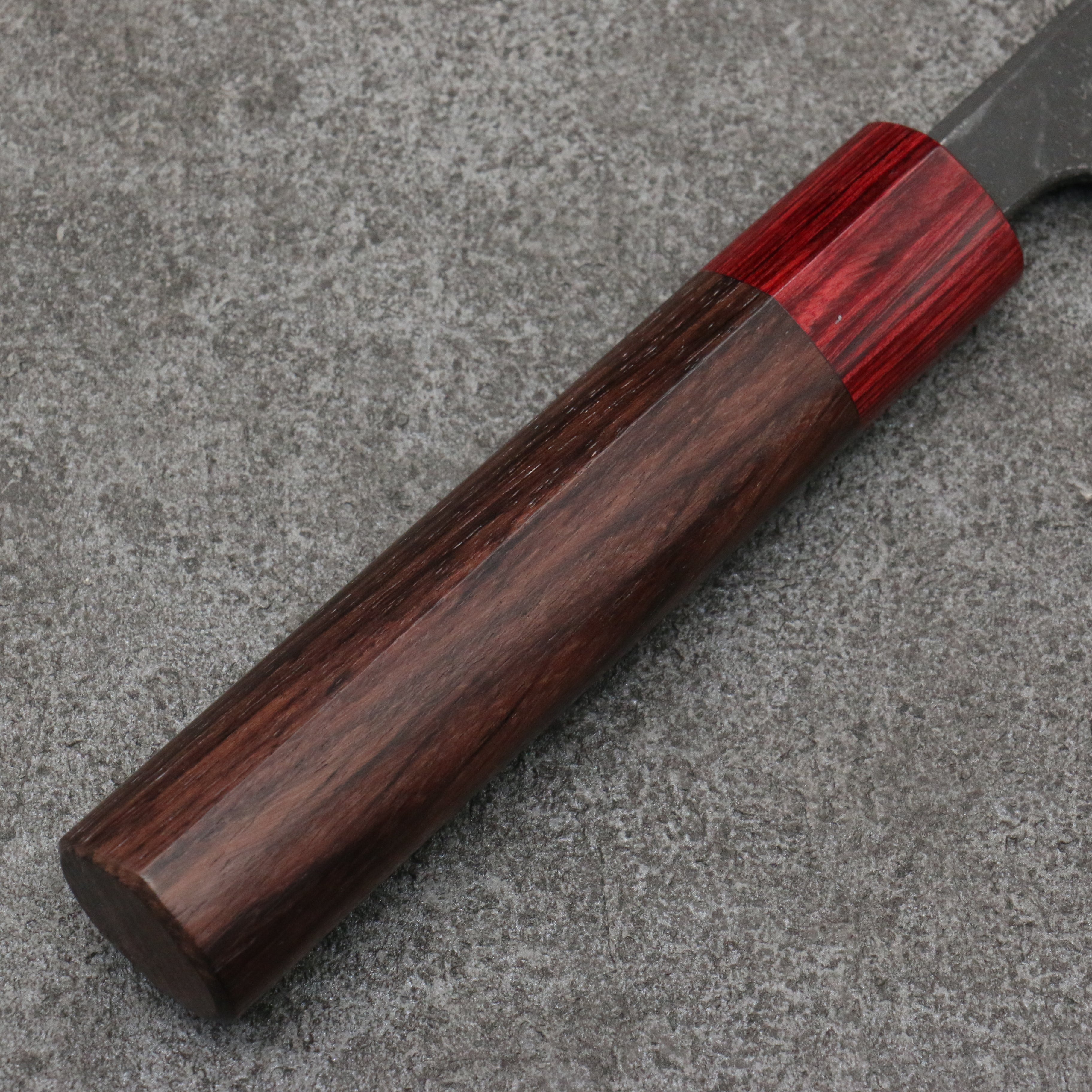Nao Yamamoto Blue Steel Kurouchi Gyuto180mm Shitan (ferrule: Red Pakka wood) Handle - Seisuke Knife
