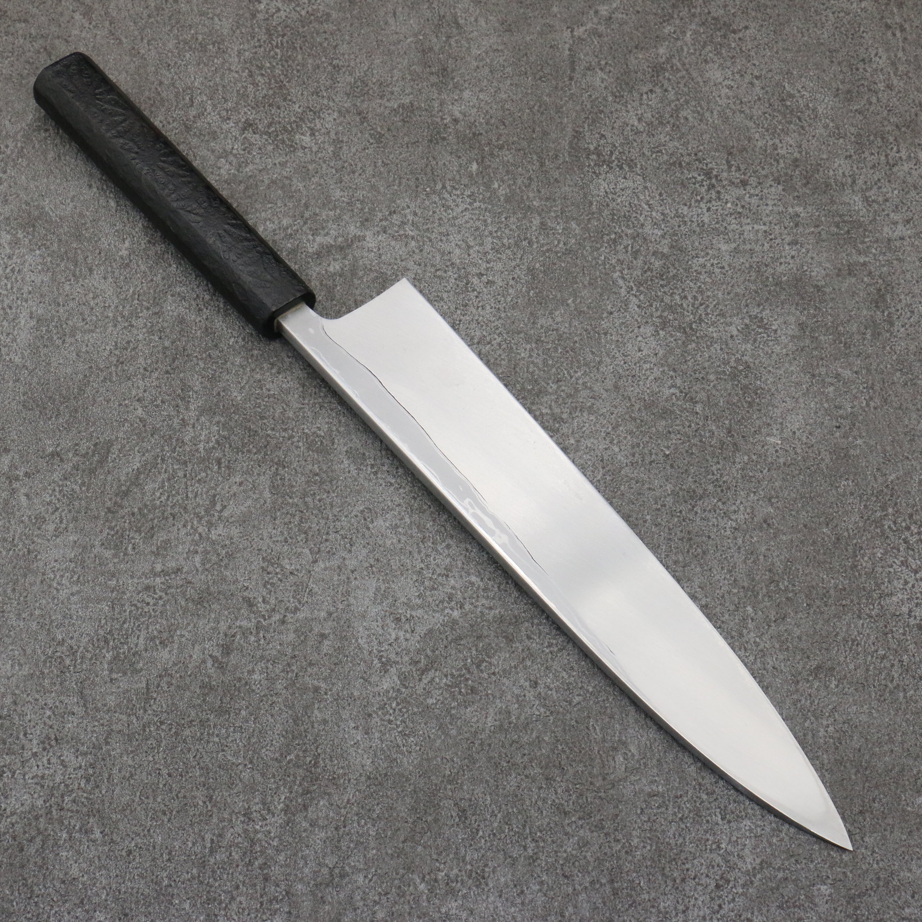 Hideo Kitaoka White Steel No.2 Damascus Mioroshi Deba240mm Black Washi