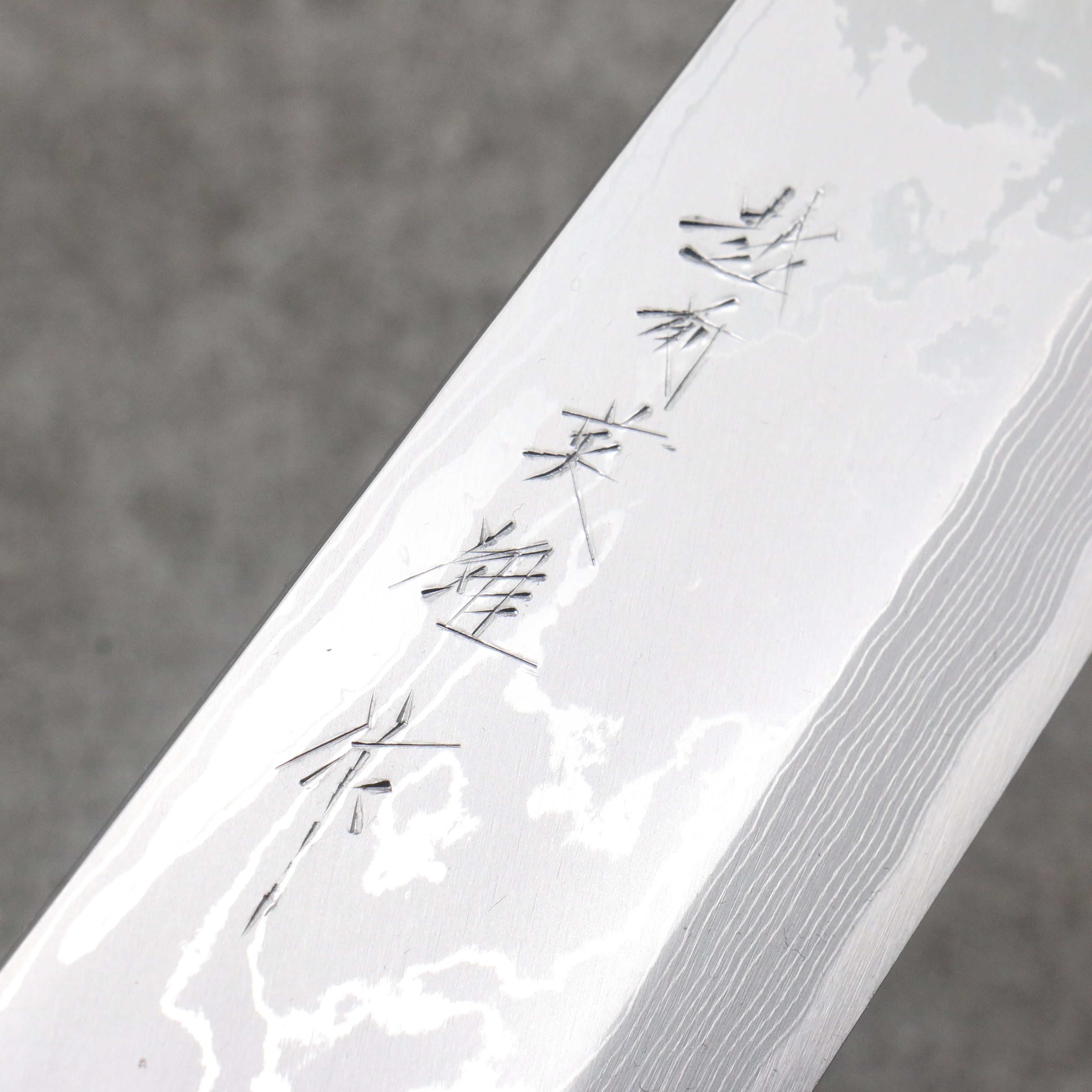 Hideo Kitaoka White Steel No.2 Damascus Mioroshi Deba240mm Black Washi Wrapped Handle - Seisuke Knife