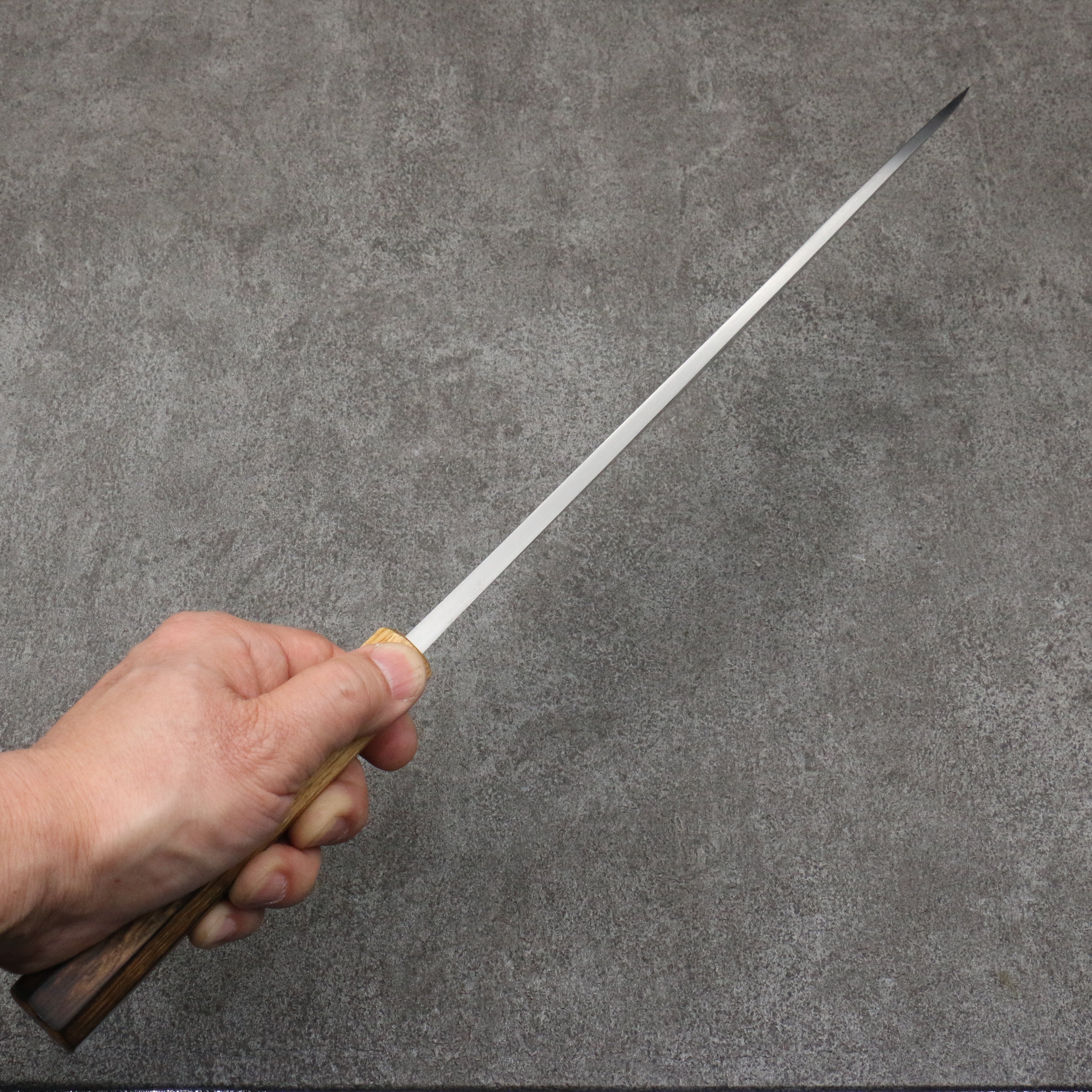 Hideo Kitaoka White Steel No.2 Damascus Mioroshi Deba300mm Burnt Oak Handle - Seisuke Knife