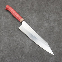  Yoshimi Kato Minamo SG2 Hammered Kiritsuke Gyuto  210mm Western style (red) Handle - Seisuke Knife