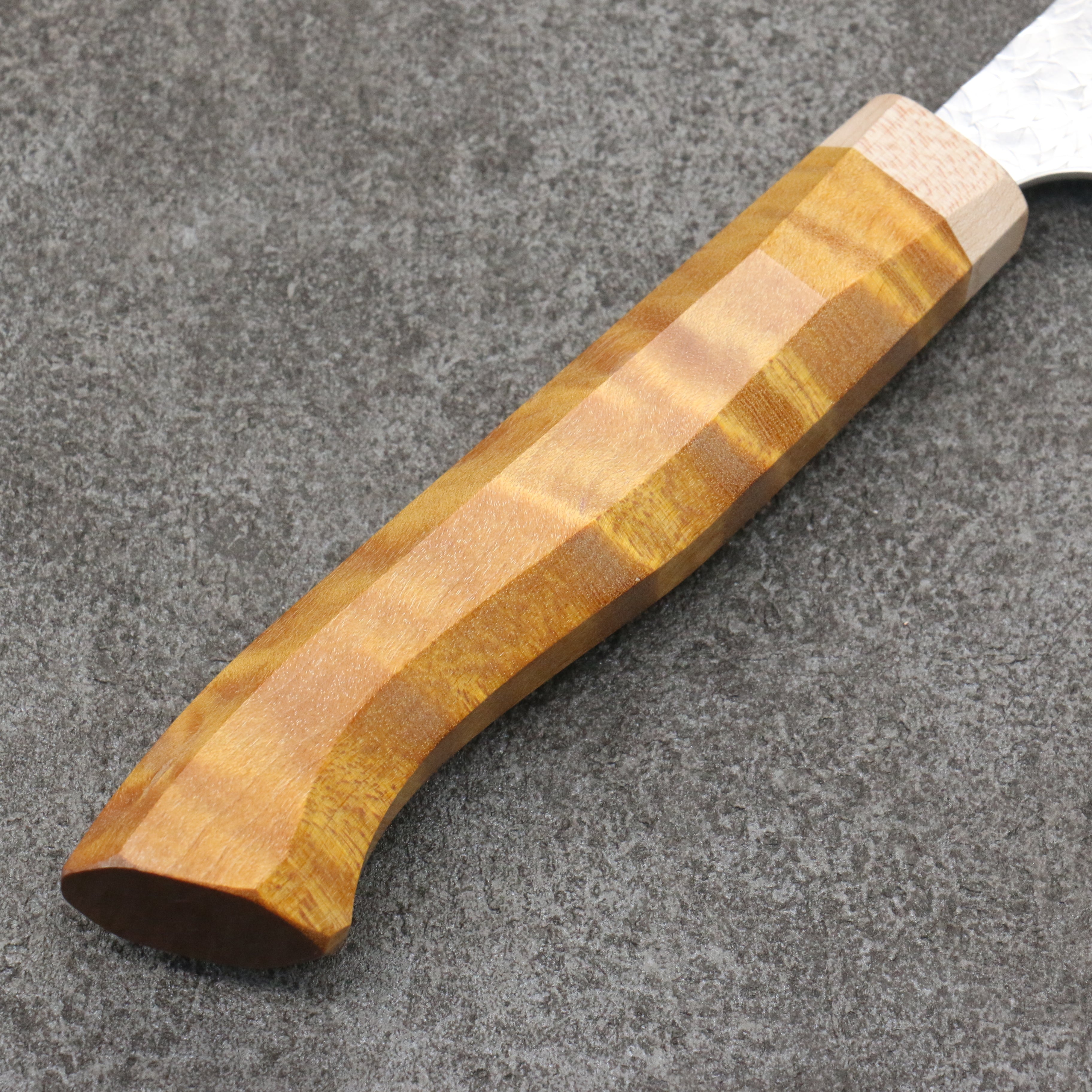 Yoshimi Kato Minamo SG2 Hammered Kiritsuke Gyuto  210mm Western style (yellow) Handle - Seisuke Knife