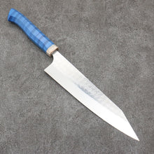  Yoshimi Kato Minamo SG2 Hammered Kiritsuke Gyuto  210mm Western style (blue) Handle - Seisuke Knife