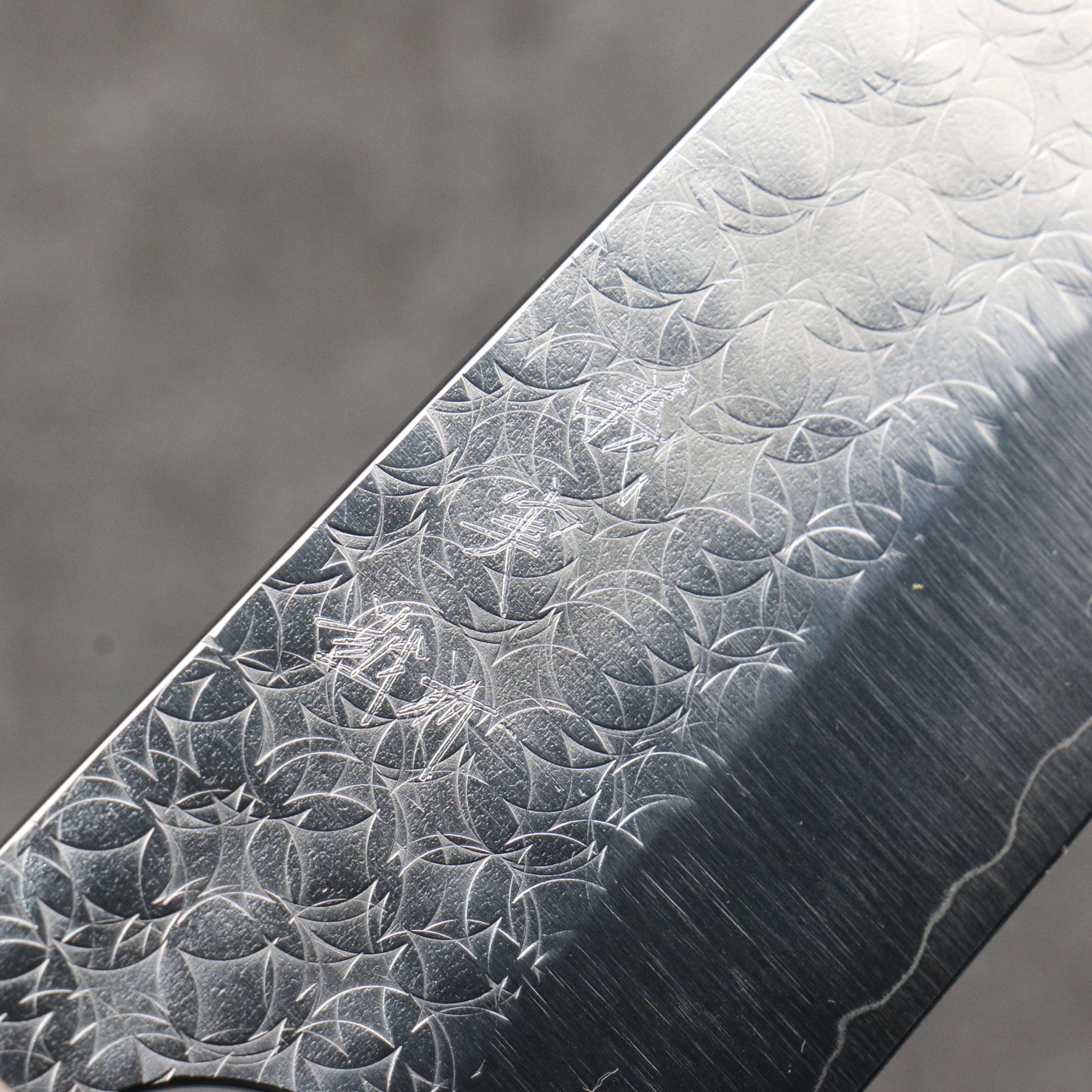 Yoshimi Kato Minamo SG2 Hammered Kiritsuke Gyuto  210mm Western style (blue) Handle - Seisuke Knife