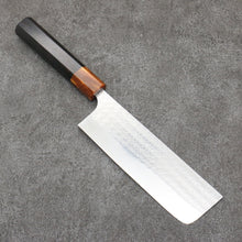  Yoshimi Kato Minamo SG2 Hammered Nakiri  165mm Shitan (ferrule: Orange Resin) Handle - Seisuke Knife