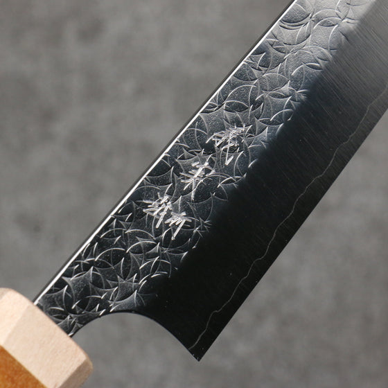 Yoshimi Kato Minamo SG2 Hammered Petty-Utility  150mm Western style (yellow) Handle - Seisuke Knife