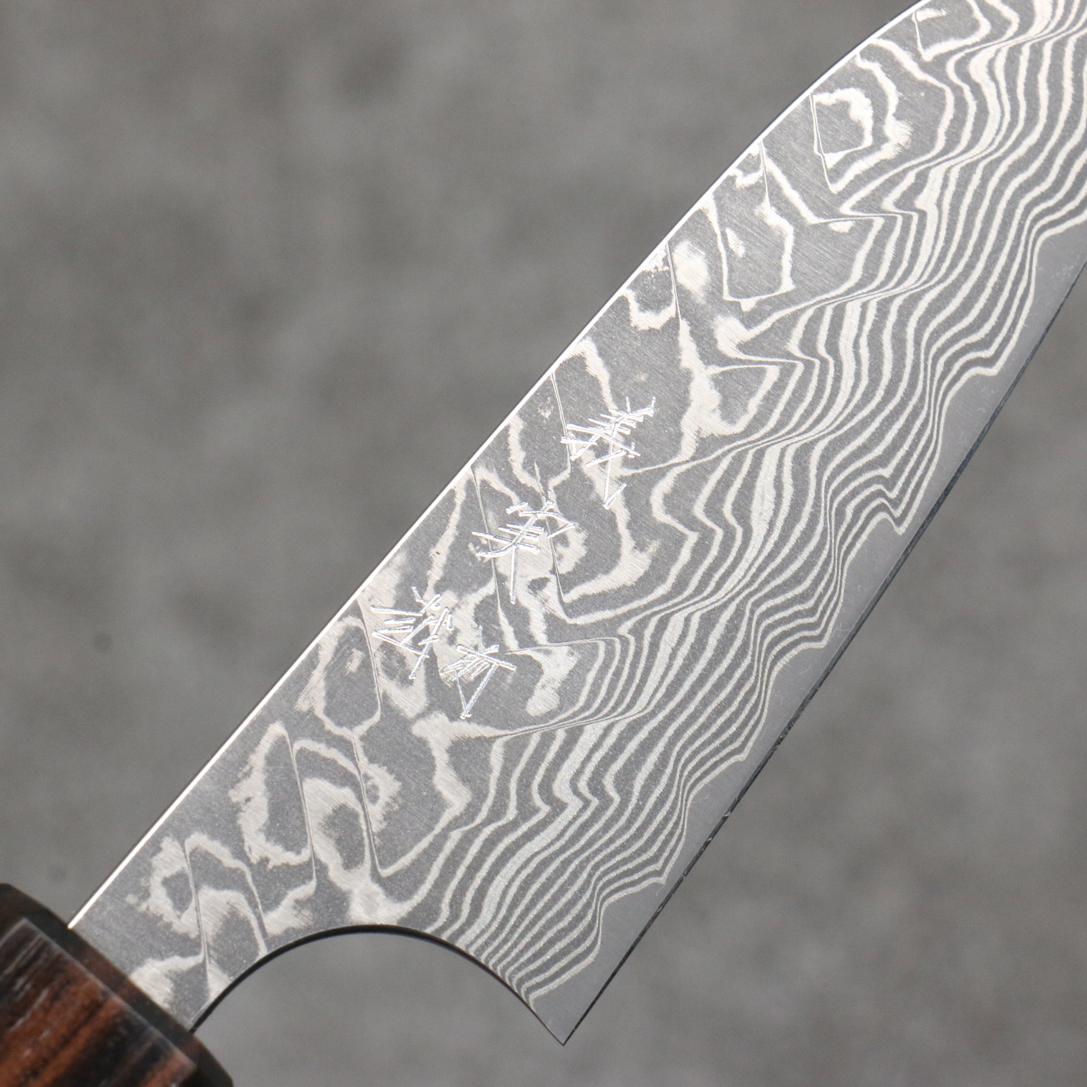 Yoshimi Kato SG2 Black Damascus Petty-Utility 75mm Shitan Handle - Seisuke Knife