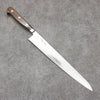 Seisuke Nami AUS10 Mirrored Finish Damascus Sujihiki  240mm Brown Pakka wood Handle - Seisuke Knife