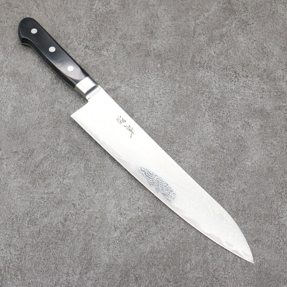 Seisuke Nami AUS10 Mirrored Finish Damascus Gyuto  240mm Black Pakka wood Handle - Seisuke Knife