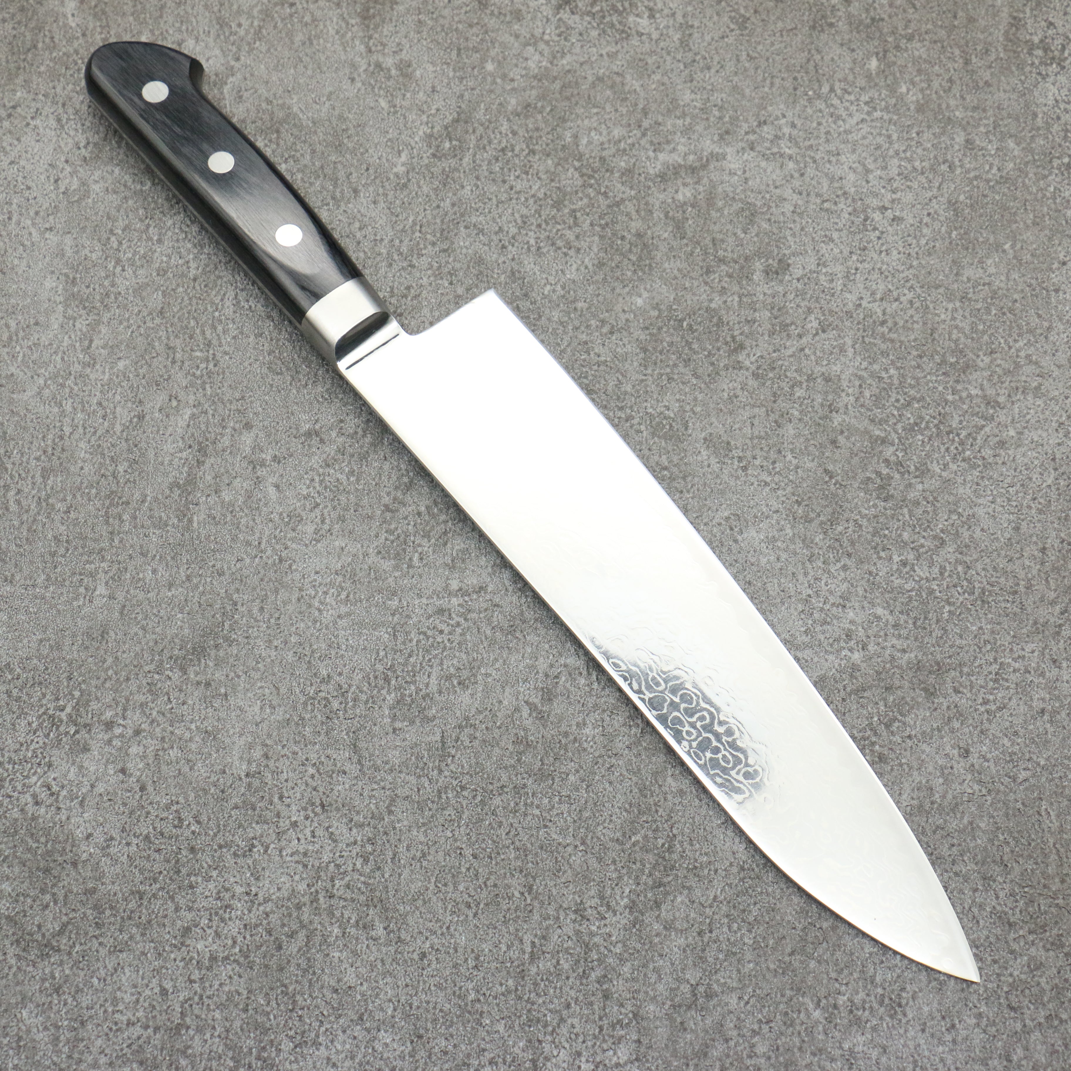 Seisuke Kagami2 AUS10 Mirrored Finish Damascus Gyuto  210mm Black Pakka wood Handle - Seisuke Knife