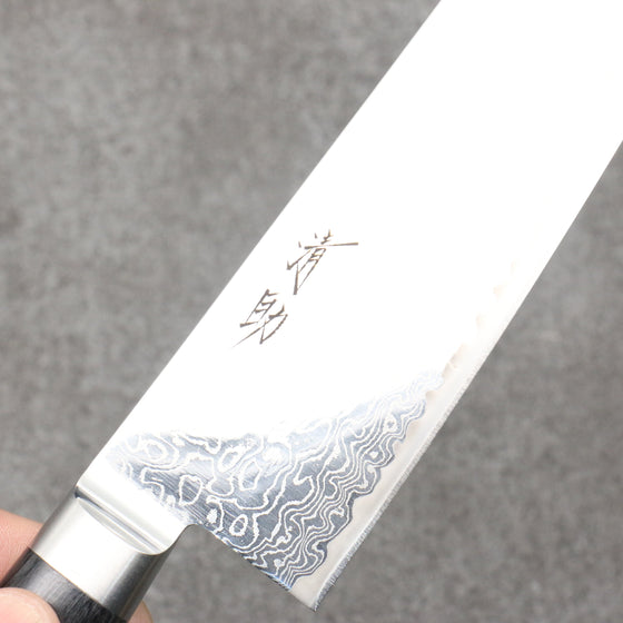 Seisuke Kagami2 AUS10 Mirrored Finish Damascus Santoku  180mm Black Pakka wood Handle - Seisuke Knife